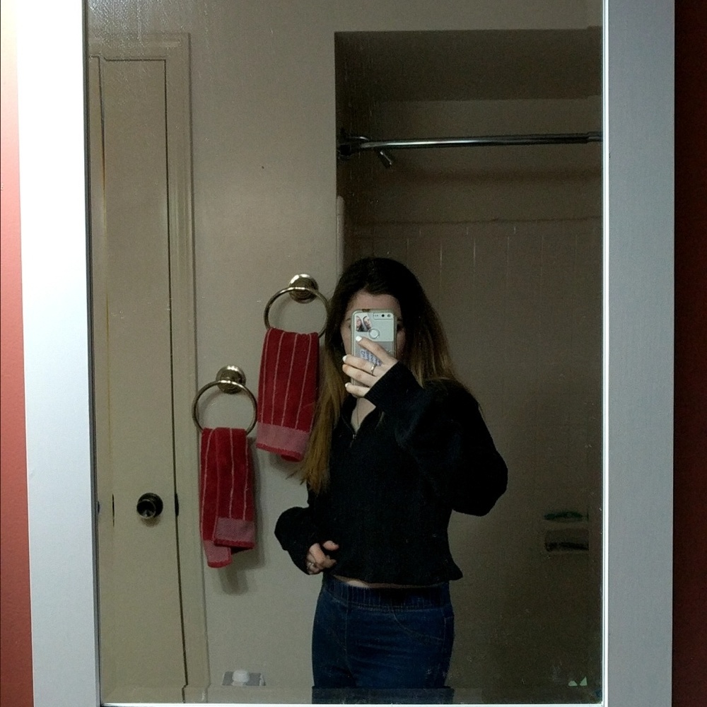 Calvin Klein quarter zip cropped sweater